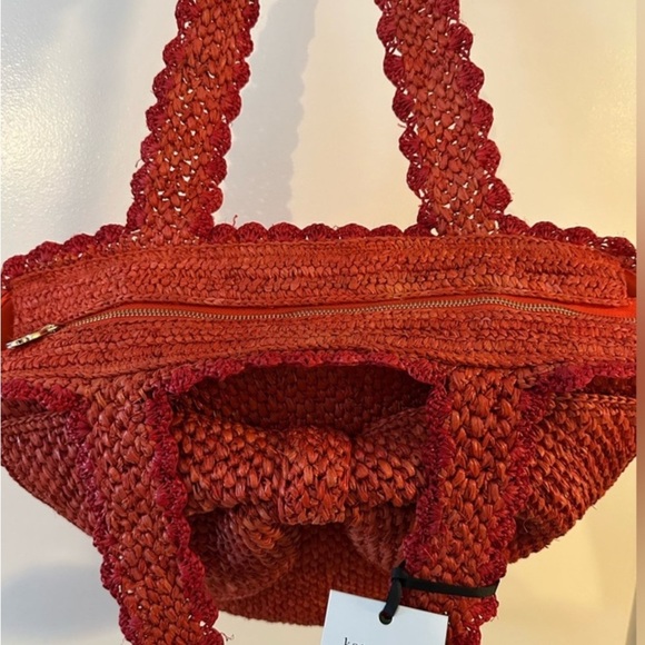 KATE ♠️ SPADE/ TARGET RAFIA Woven Tote Bag NWT - Picture 7 of 9